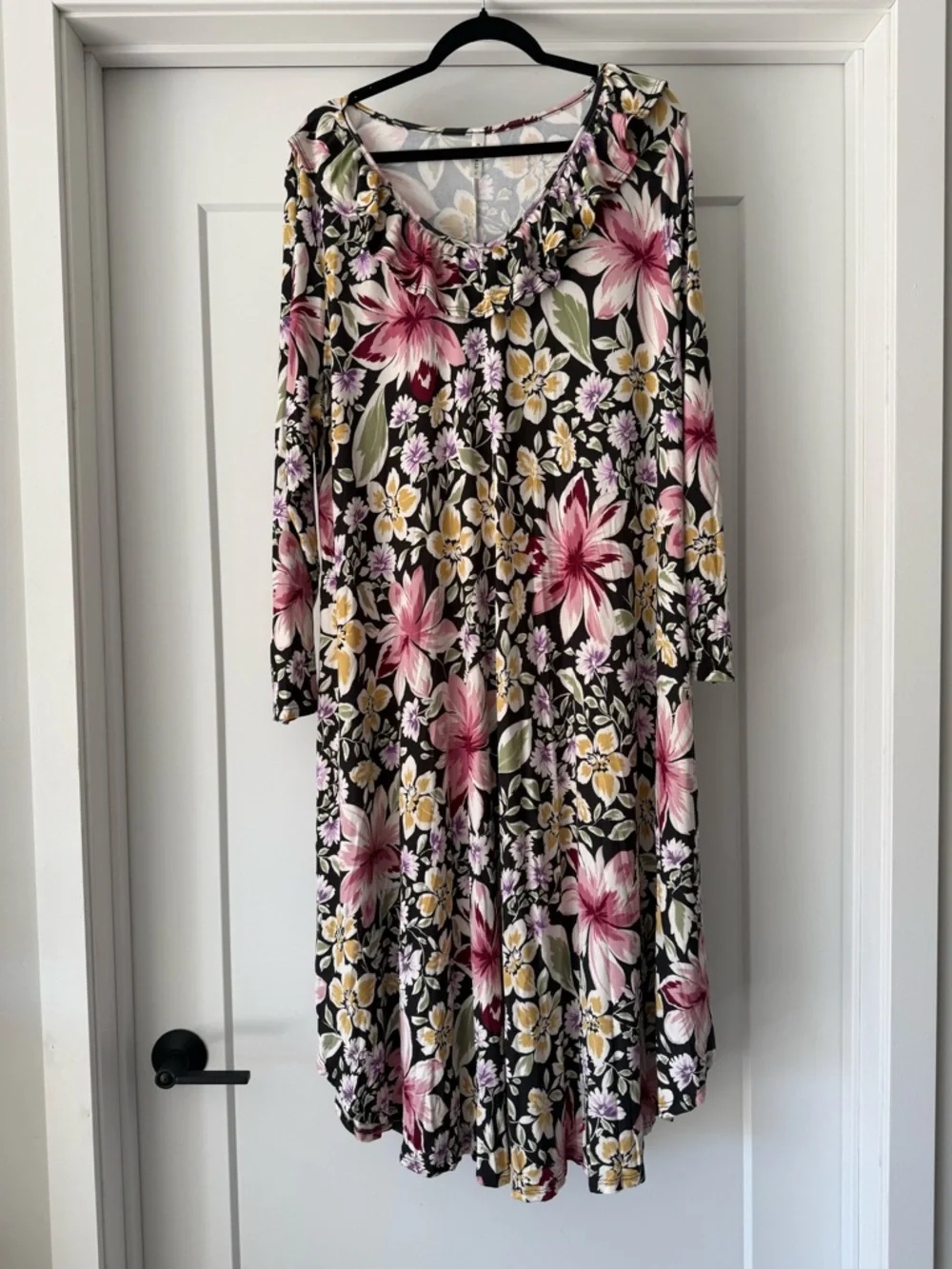 NWOT-Floral Long-Sleeve Stretch Tunic Dress SZ 3X Boutique - Picture 1 of 8